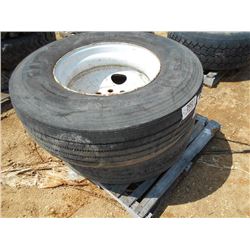 1 LOT (2) 315/80R22.5 TIRES & RIMS