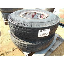 1 LOT (2) 10.00-20 TIRES & RIMS