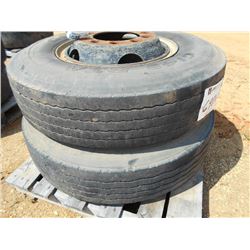 1 LOT (2) 9.00R20 TIRES & RIMS