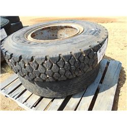 1 LOT (2) 9.00R20 TIRES & RIMS