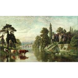 Frederick William Hayes (British 1848-1918) An Evening on the Severn Signed F.W...