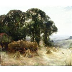 Reginald Rex Vicat Cole (British 1870-1940) Harvesting in Sussex Signed ...