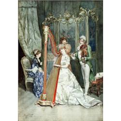 Ettore Simonetti (Italian 1857-1909) The Concert Signed Ettore Simonetti, locat...