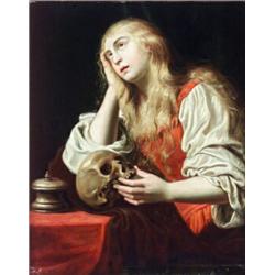 Italian School, 18th Century The Repentant Saint Mary Magdalene Unsigned; inscr...