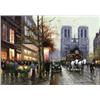 Image 1 : Edouard Leon Cortes (French 1882-1969) View of Notre Dame at Dusk Signed Edouar...