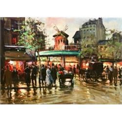 Edouard Leon Cortes (French 1882-1969) Moulin Rouge Signed Edouard Cortes l.l.<...