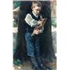 Image 1 : Franz Albert Wicky (German 1874-1916) Young Boy Hiding Behind a Tree Signed F.A...