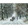 Image 1 : F. Talat (European Early 20th Century) Woodcutter in a Snowy Landscape Signed F...