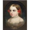 Image 1 : Attributed to Thomas Sully (American 1783-1873) Portrait of a Young Girl with Red...