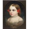 Image 1 : Attributed to Thomas Sully (American 1783-1873) Portrait of a Young Girl with Red...