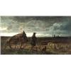 Image 1 : Paul Weber (American 1823-1916) Shepherd and Sheep at Sundown Signed Paul Weber...