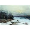 Image 1 : Paul R. Koehler (American 1875-1909) Snowy River Landscape at Dusk Signed P.R....