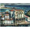 Image 1 : Max Kuehne (American 1880-1968) Spanish Harbor Town Signed Kuehne l.r. Oil o...