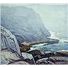 Image 1 : Edgar Hewitt Nye (American 1879-1943) Rocky Shoreline on a Misty Day Signed E....