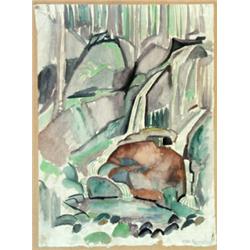 William Zorach (American 1887-1966) Waterfall Signed Wm Zorach and dated 1915 i...