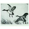 Image 1 : Benson Bond Moore (American 1882-1974) Canada Geese in Flight Etching, signed B...