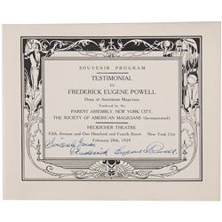 Frederick Eugene Powell Signed Program