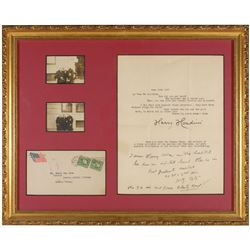 Harry Houdini Typed Letter Signed