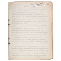 Harry Houdini Original Hand-corrected Manuscript