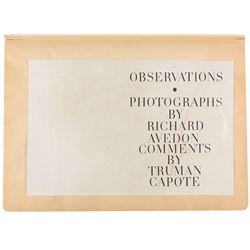 Observations Original Manuscript Annotated by Capote and Avedon