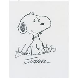Charles Schulz Signed Snoopy Sketch
