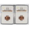 Image 1 : LOT OF ( 2 ) 1973-S LINCOLN CENTS, NGC MS-66 RED RARE! NGC PRICE GUIDE=$325 EACH