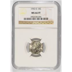 1953-S ROOSEVELT DIME, NGC MS-66 FULL TORCH
