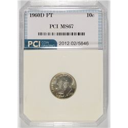 1960-D ROOSEVELT DIME, PCI MS-67 FULL TORCH! LISTS FOR $525.00