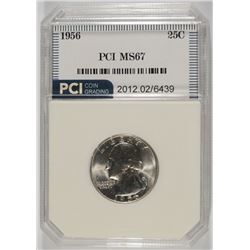 1956 WASHINGTON QUARTER, PCI MS-67