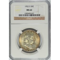 1952-S FRANKLIN HALF DOLLAR NGC MS-62