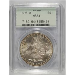1885-O MORGAN DOLLAR PCGS MS-64  OLD GREEN HOLDER