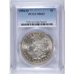 1904-O MORGAN SILVER DOLLAR, PCGS MS-63