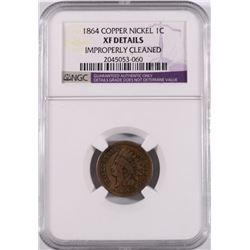 1864 COPPER-NICKEL INDIAN HEAD CENT,  NGC XF DETAILS