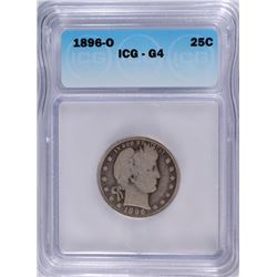 1896-O BARBER QUARTER, ICG GOOD-4   SCARCE DATE