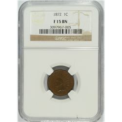 1872 INDIAN HEAD CENT NGC FINE-15 BN