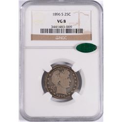 1896-S BARBER QUARTER NGC VG-8 (CAC)