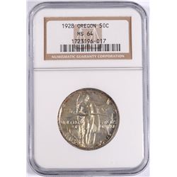 1928 OREGON TRAIL COMMEN HALF DOLLAR NGC MS-64