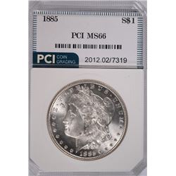 1885 MORGAN SILVER DOLLAR, PCI MS-66  SUPERB WHITE!