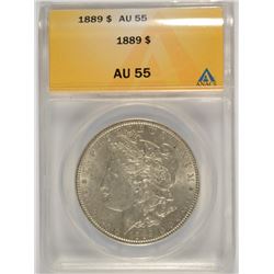 1889 MORGAN DOLLAR ANACS AU-55