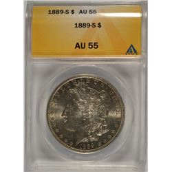 1889-S MORGAN DOLLAR ANACS AU-55