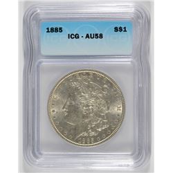 1885 MORGAN DOLLAR ICG AU-58