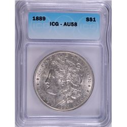1889 MORGAN DOLLAR ICG AU-58