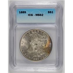 1889 MORGAN DOLLAR ICG MS-62