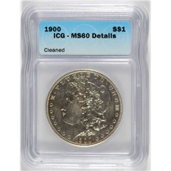 1900 MORGAN DOLLAR ICG MS-60 CLEANED