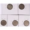 Image 2 : (5) THREE CENT NICKELS (66, 68, 69, 72, 81)