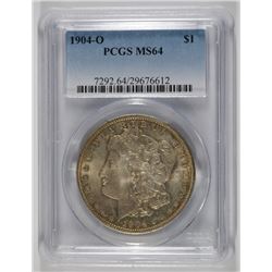 1904-O MORGAN SILVER DOLLAR, PCGS MS-64  NICE