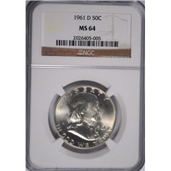 1961-D FRANKLIN HALF DOLLAR NGC MS-64