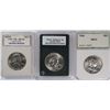 Image 1 : (3) SLABBED FRANKLIN HALF DOLLARS (59-D, 62, 63-D)