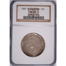 1937-D ARKANSAS COMMEN HALF DOLLAR NGC MS-65