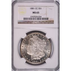 1881-CC MORGAN DOLLAR NGC MS-65